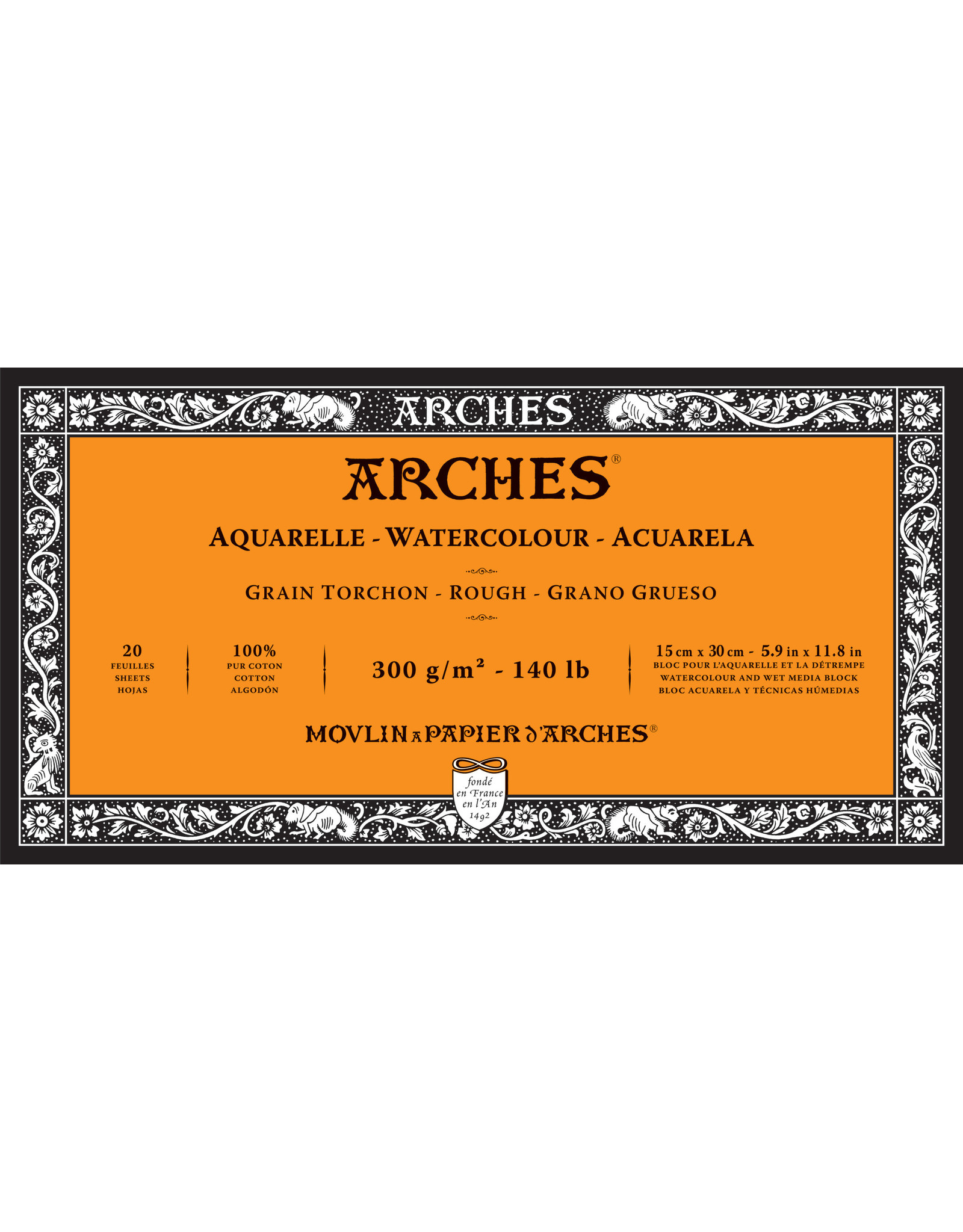 Arches Arches Watercolour Block, Rough, 5.9'' x 11.8'' 140lb