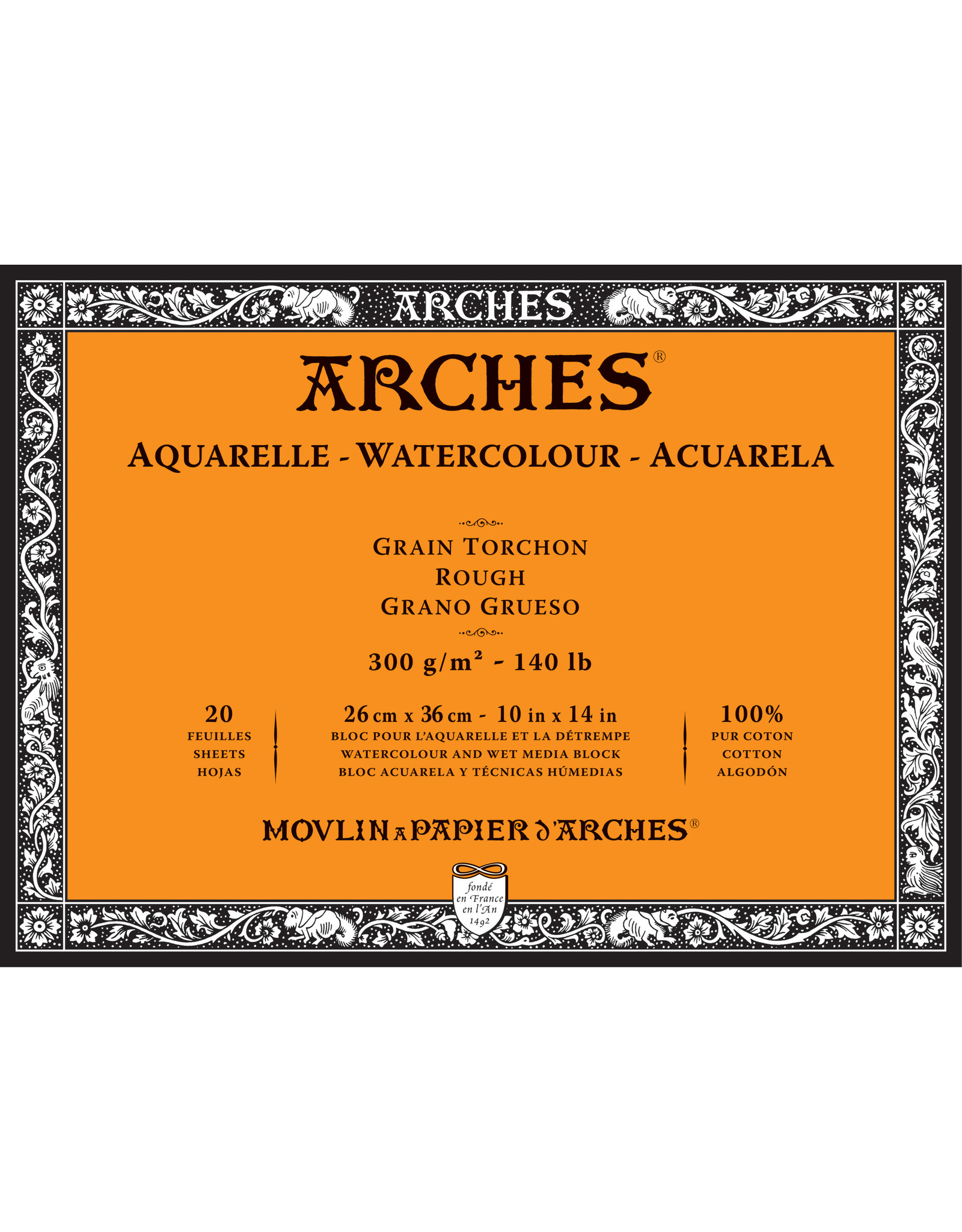 Arches Arches Watercolour Block, Rough, 10'' x 14'' 140lb