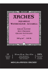 Arches Arches Watercolour Pad, Hot Pressed, 9" x 12" 140lb