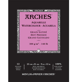 Arches Arches Watercolour Pad, Hot Pressed, 9" x 12" 140lb