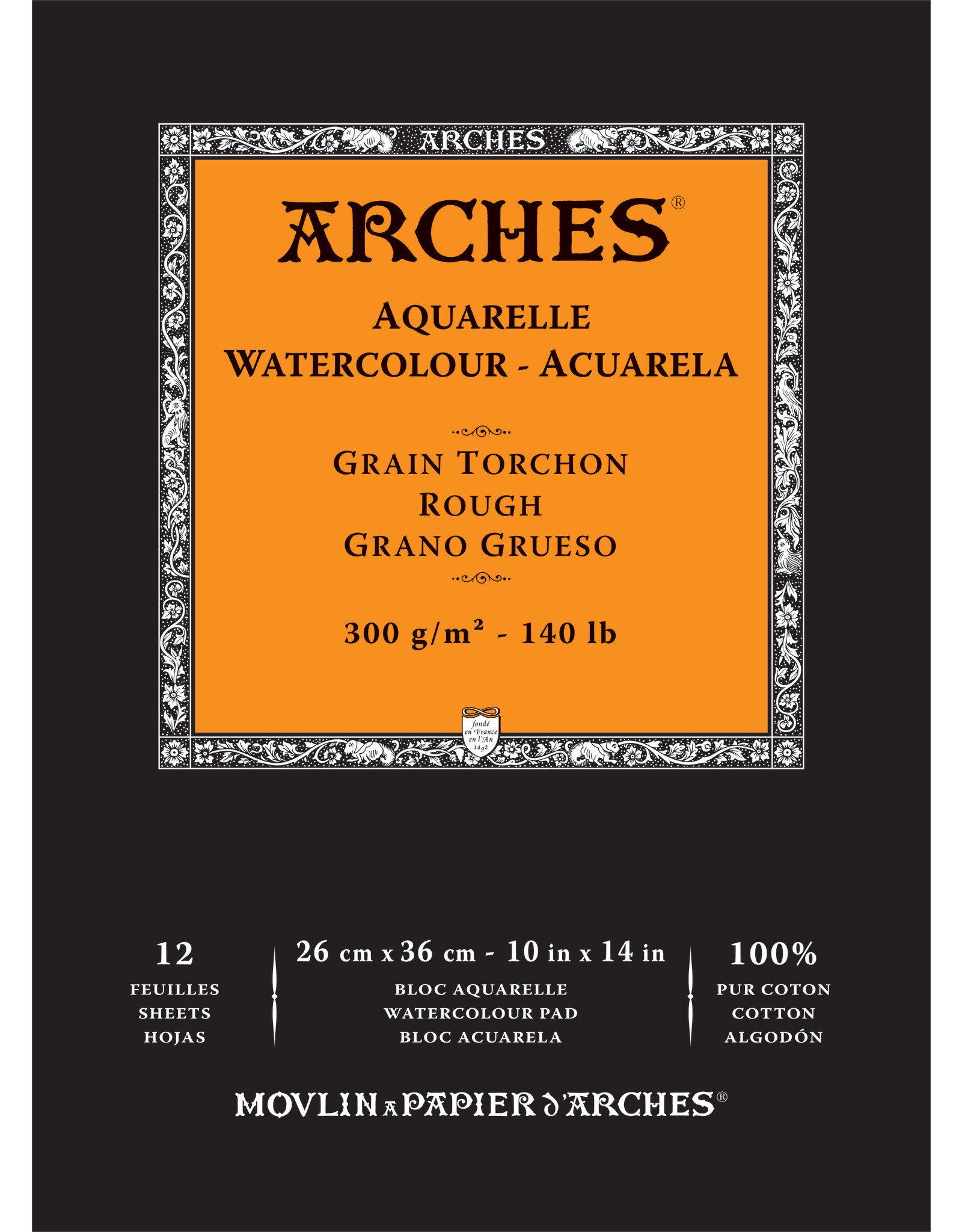 Arches Arches Watercolour Pad, Rough, 10'' x 14'' 140lb
