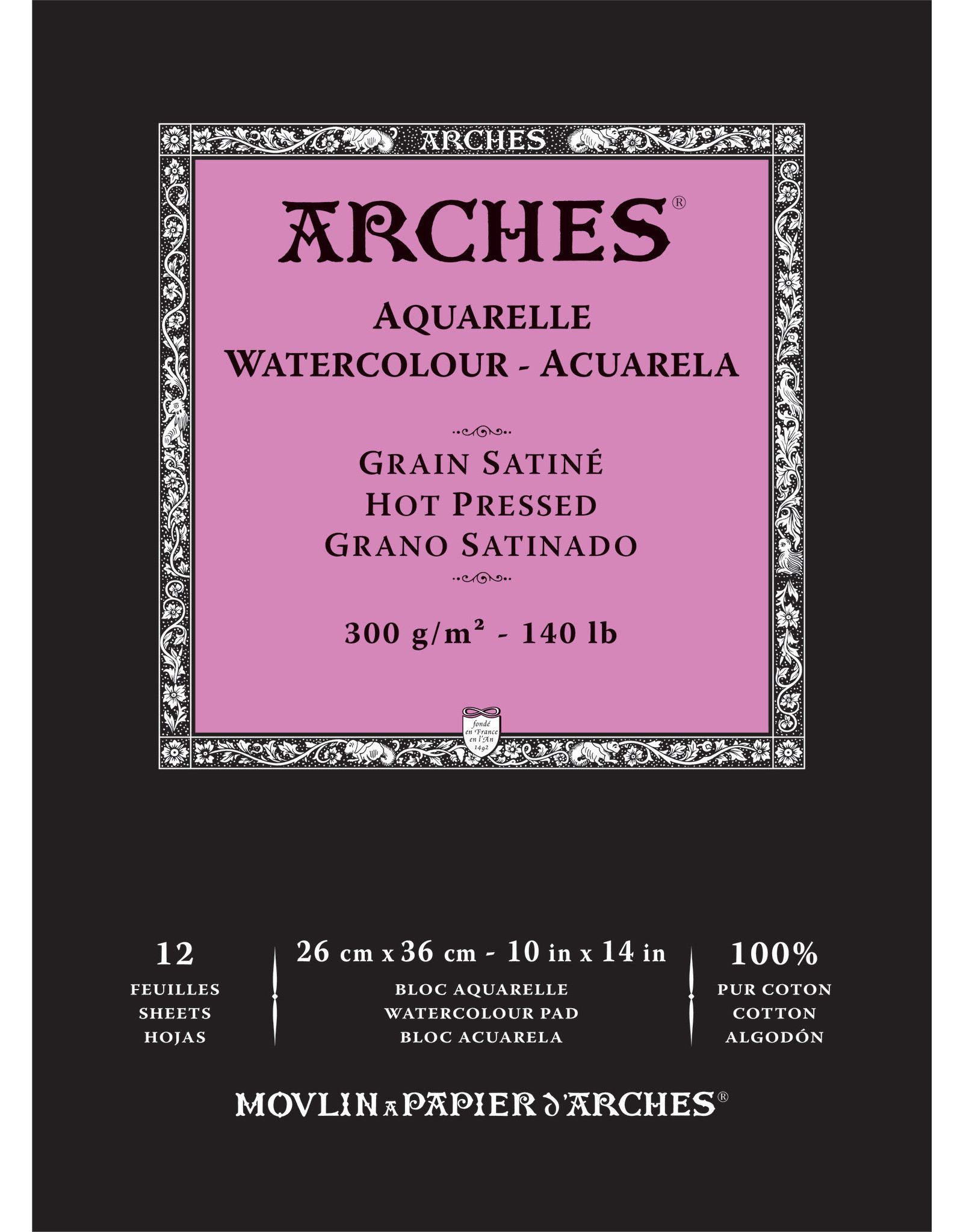 Arches Arches Watercolor Pad, Hot Press, 10" x 14"
