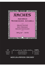 Arches Arches Watercolor Pad, Hot Press, 11.69" x 16.53"