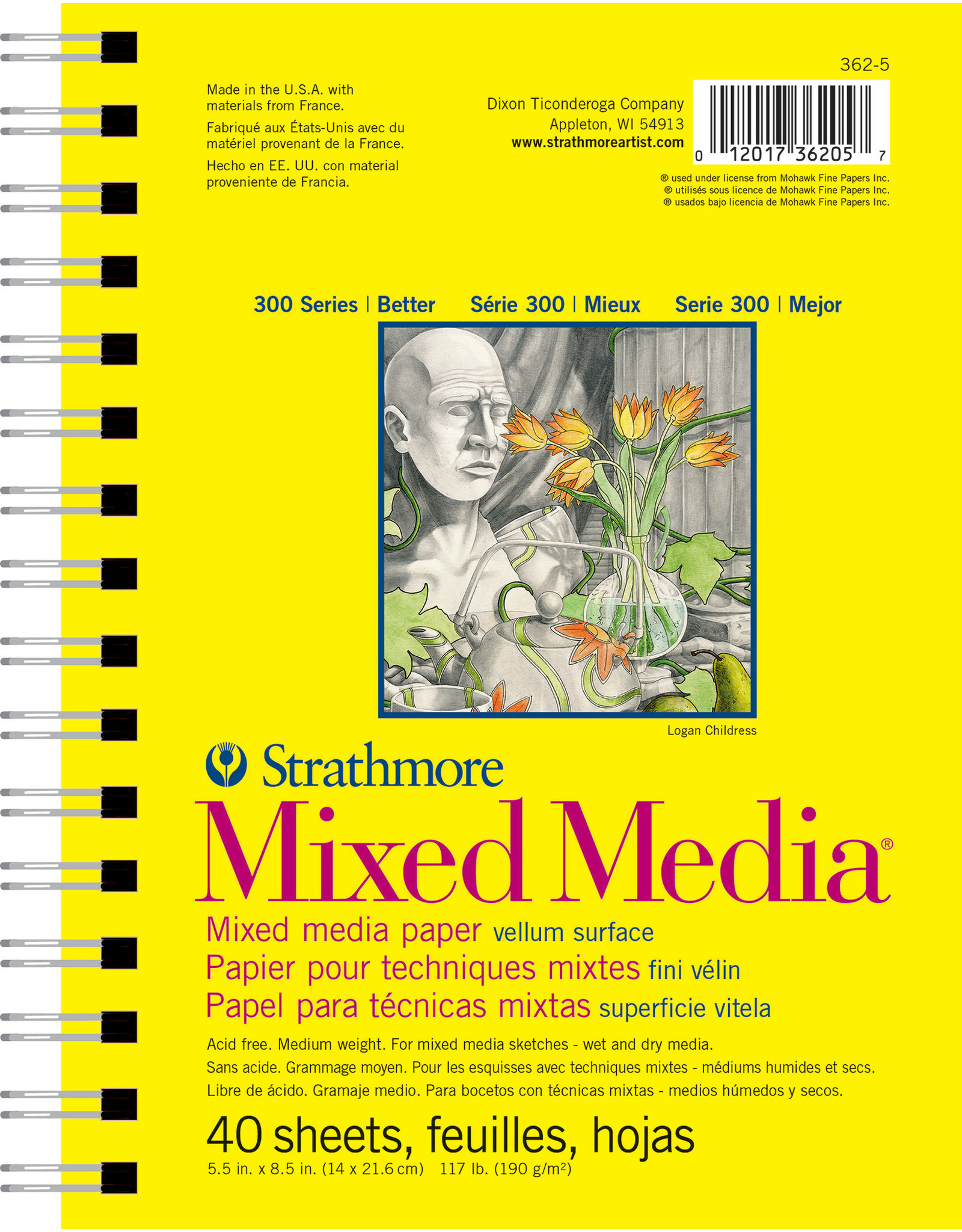 Strathmore Strathmore 300 Mixed Media Pad, 40 Sheets, 5.5” x 8.5”