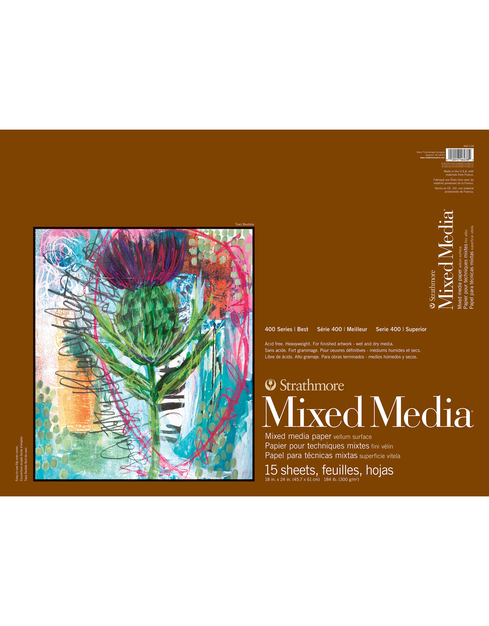 Strathmore Strathmore 400 Mixed Media Pad, 15 Sheets, 18" x 24"