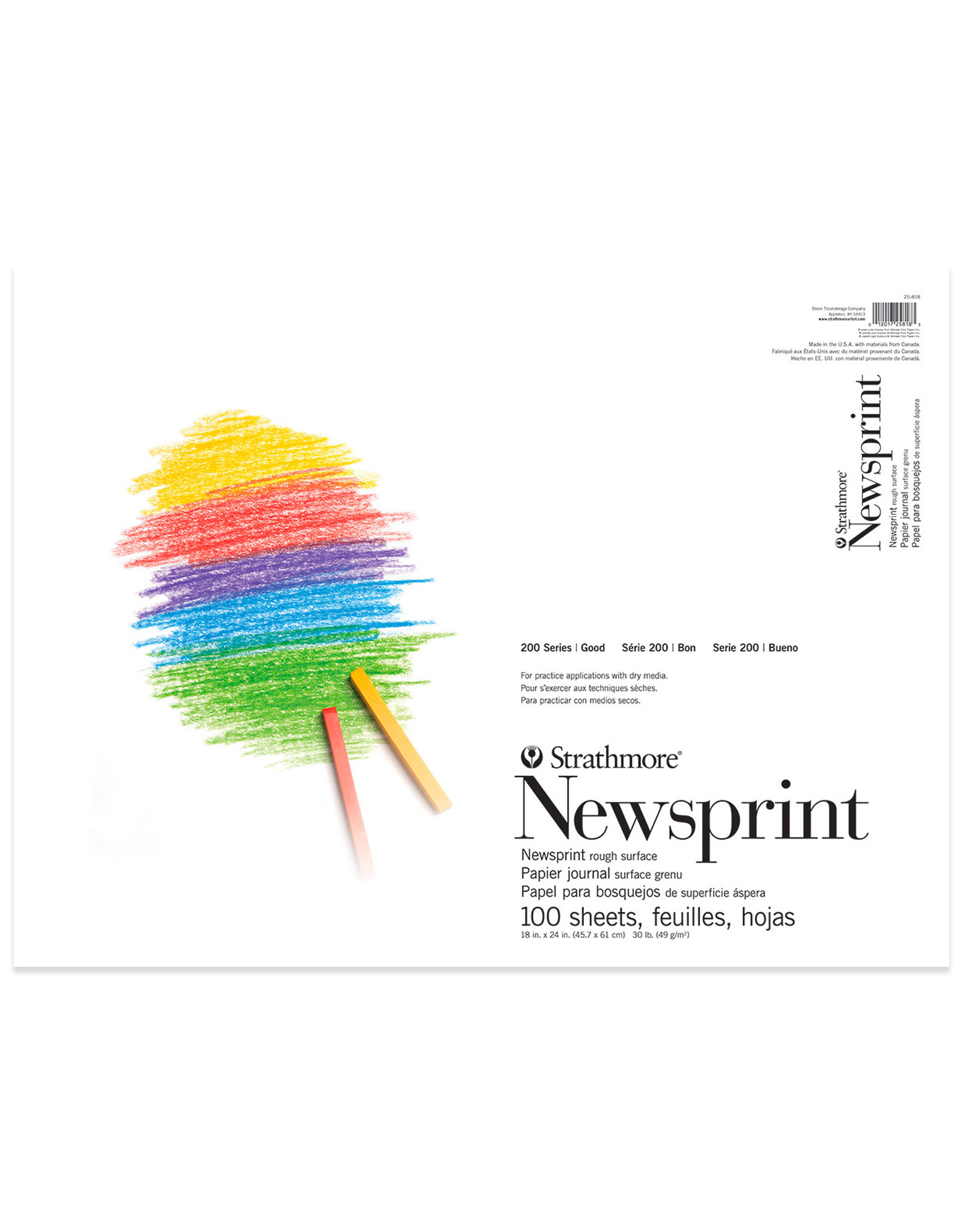 Strathmore 200 Newsprint Pad 18x24 100 Sheets - The Art Store/Commercial  Art Supply