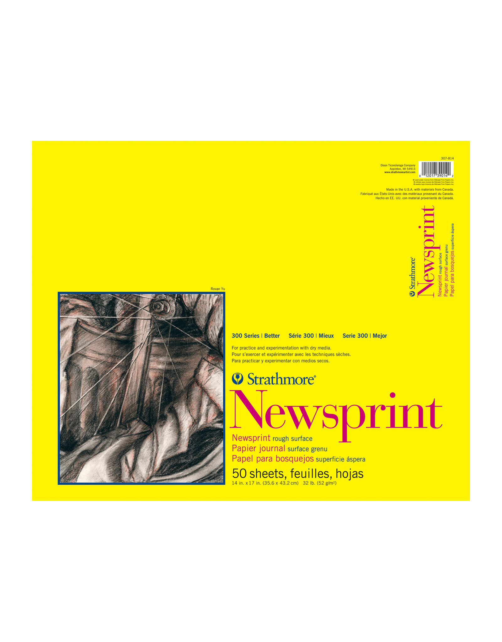 Strathmore Strathmore 300 Newsprint Pad, 50 Sheets, 14” x 17”, Rough
