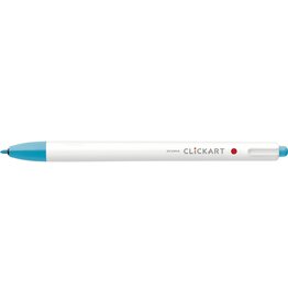 Zebra ClickArt Retractable Marker Pen, Light Blue (F)