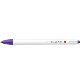Zebra ClickArt Retractable Marker Pen, Purple (F)
