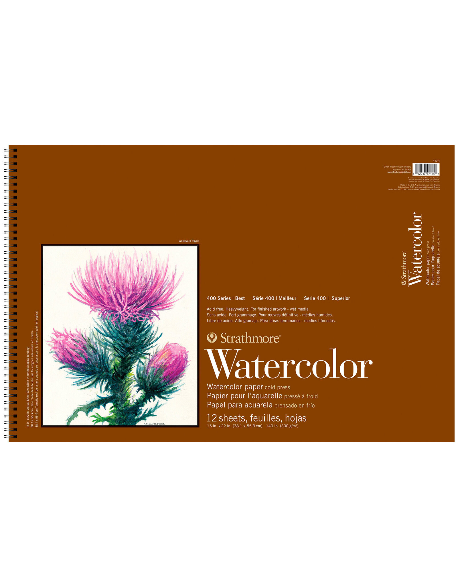 Strathmore Strathmore 400 Series Cold-Press Watercolor Pad, 15" x 22"