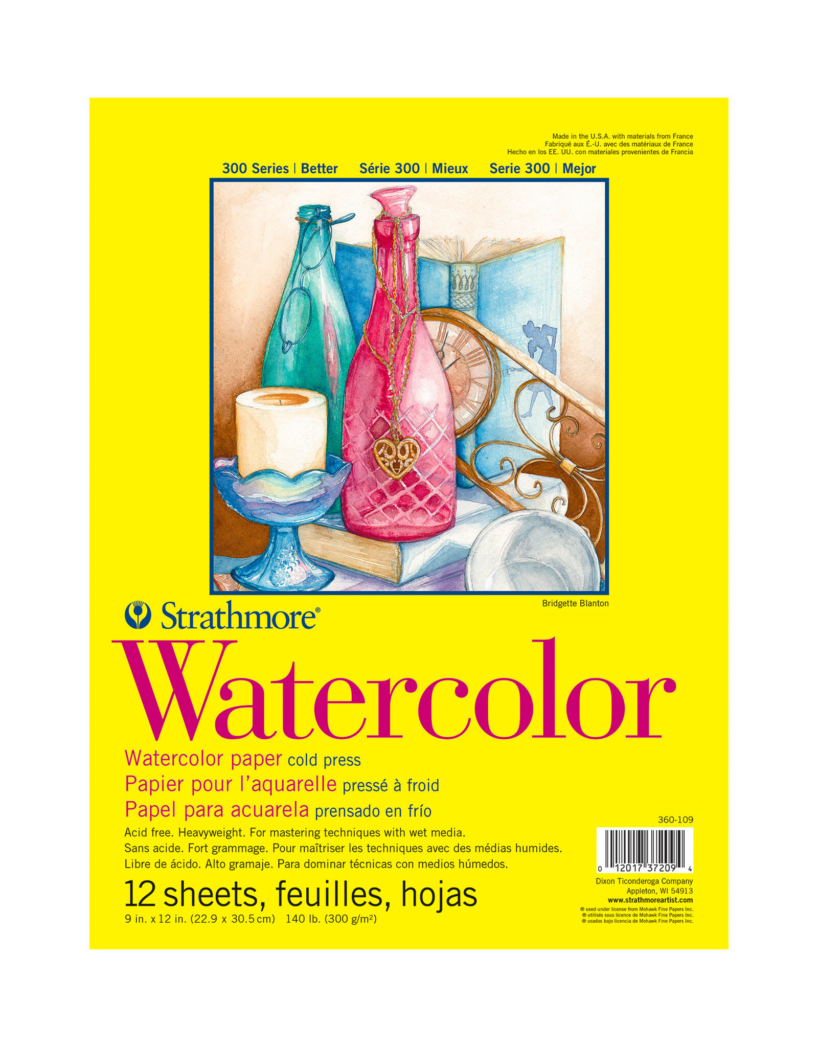 Strathmore Strathmore 300 Series Cold-Press Watercolor Pad, 9" x 12"