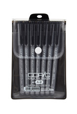 COPIC COPIC Multiliner Set of 7 Black Pens