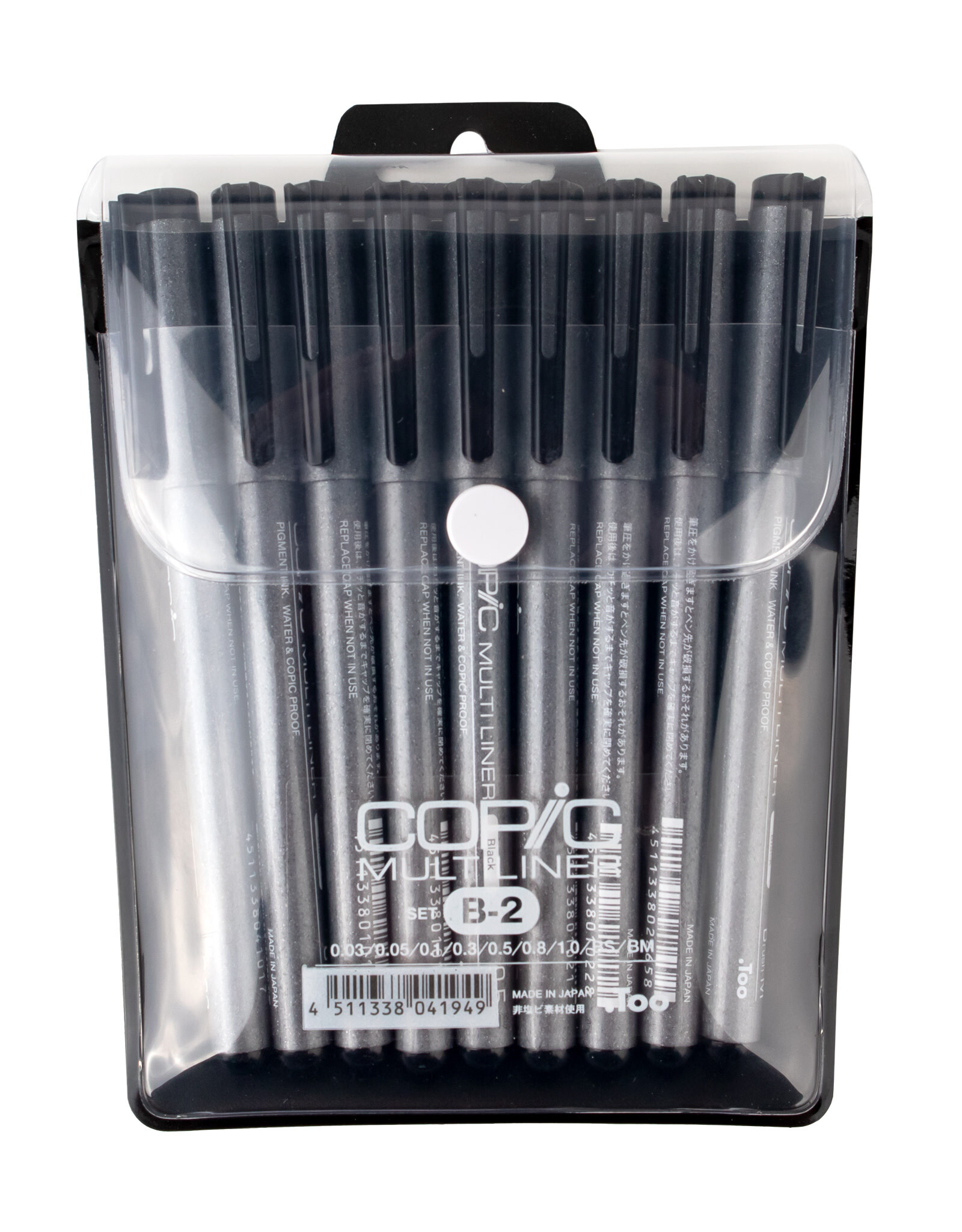 COPIC COPIC Multiliner Set of 9 Black Pens