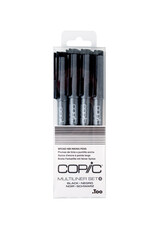 COPIC COPIC Multiliner Set of 4 Broad Black Pens