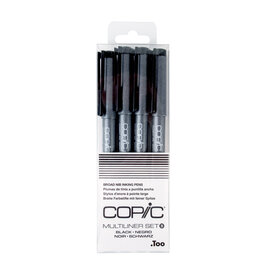 COPIC COPIC Multiliner Set of 4 Broad Black Pens