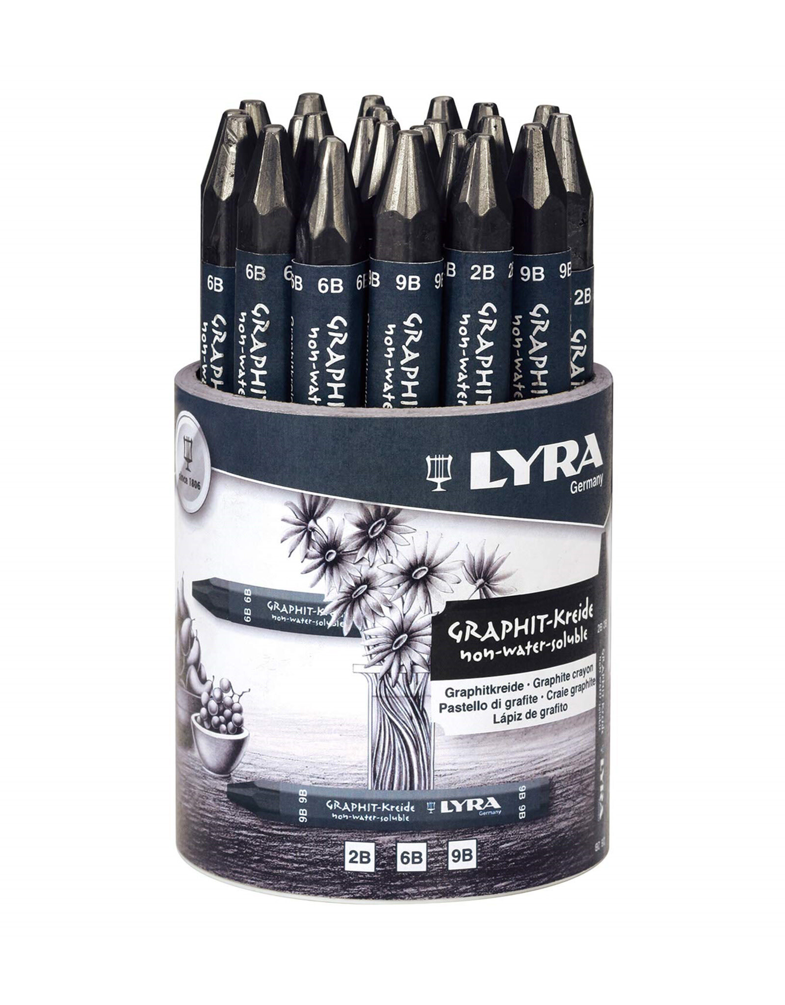 CLEARANCE Lyra Graphite Crayons Set of 24 Durable 2B 6B and 9B