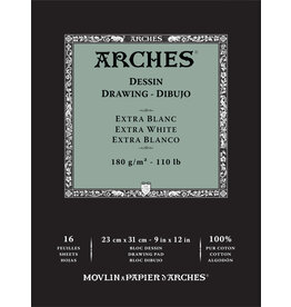 Arches Arches Drawing Pad, 9” x 12”, Extra White