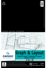 Canson Canson Graph and Layout Pad, 8x8 Grid, 40 Sheets, 11”x 17”