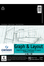 Canson Canson Graph and Layout Pad, 4x4 Grid, 40 Sheets, 8½”X11”