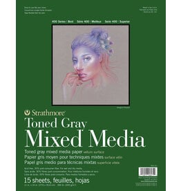 Strathmore 400 Toned Gray Mixed Media Pad, 15 Sheets, 6” x 8