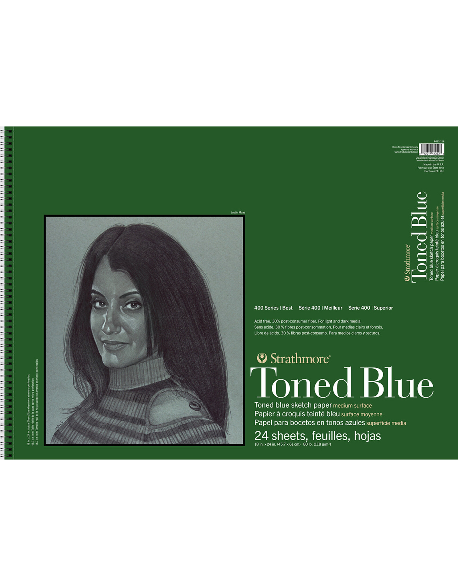 Strathmore Strathmore 400 Toned Blue Sketch Pad 24 Sheets, 18” x 24”