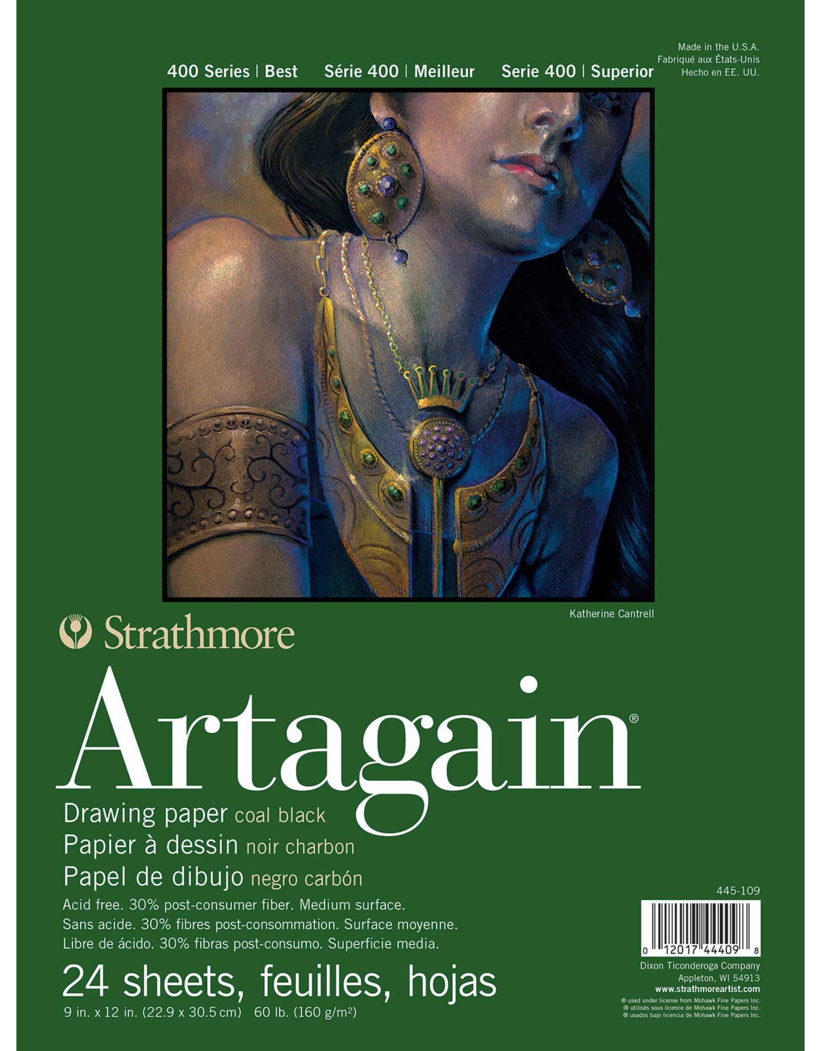 Strathmore Strathmore 400 Artagain Pad, 24 Sheets, Coal Black, 9" x 12"