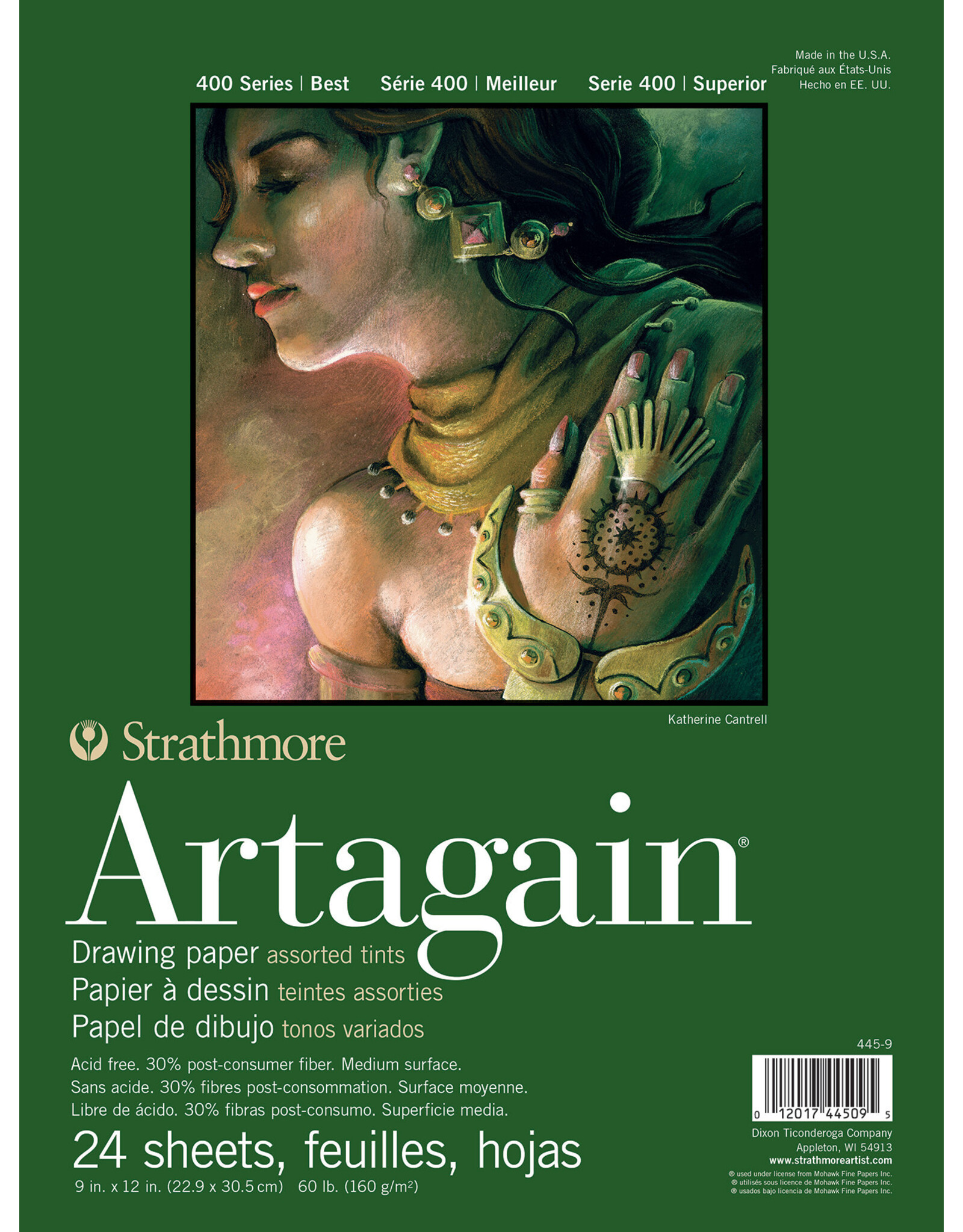 Strathmore Strathmore 400 Artagain Pad, 24 Sheets, Assorted Tints, 9" x 12"