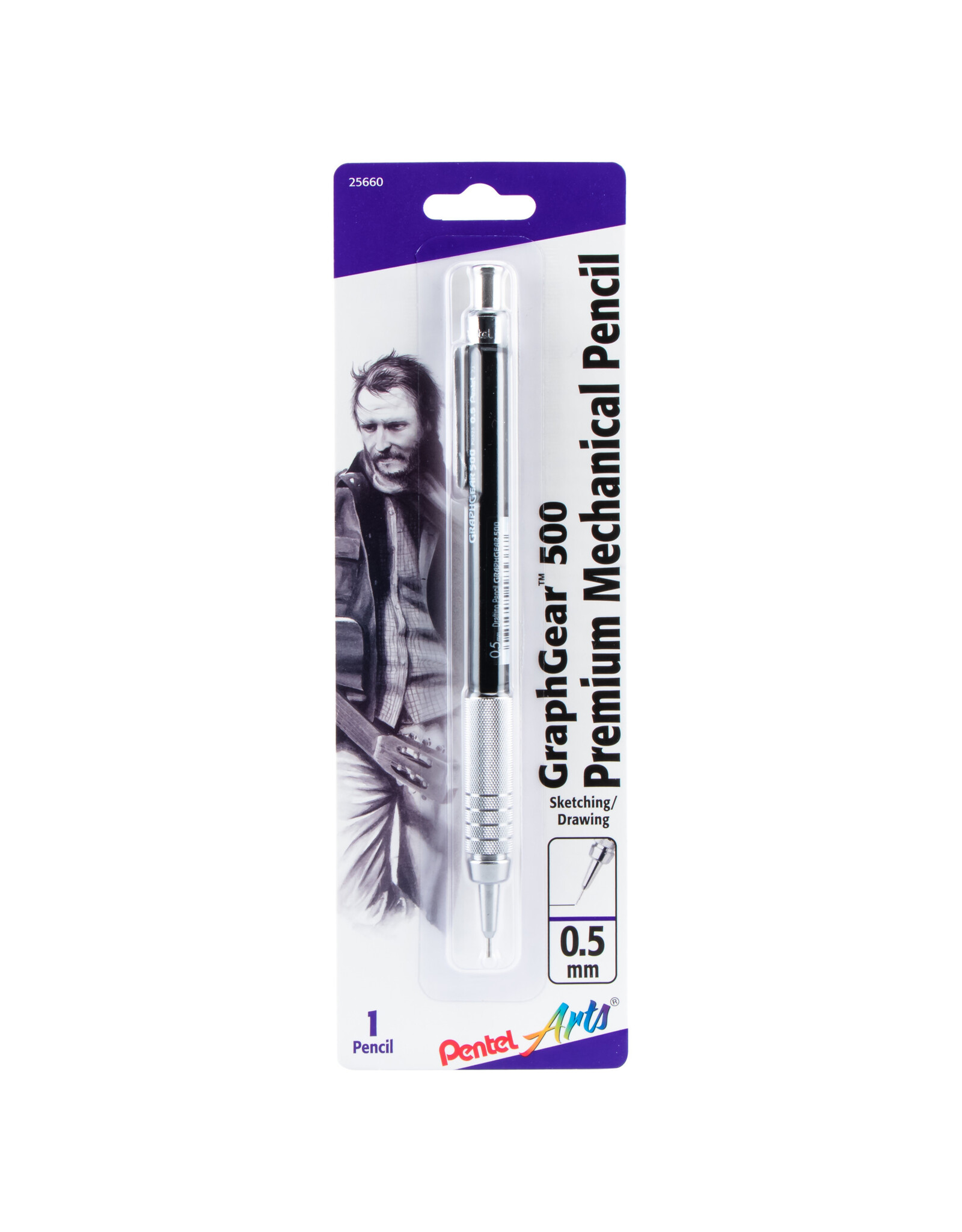 Pentel Pentel GraphGear 500 Mechanical Drafting Pencil, Black, 0.5mm