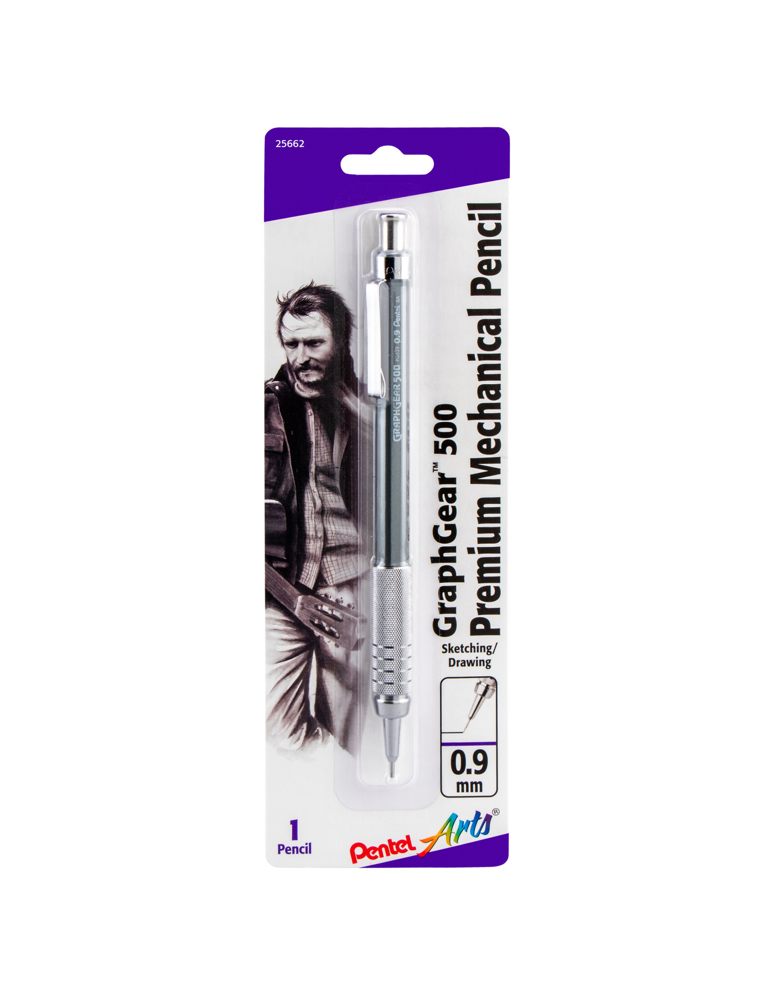 Pentel Pentel GraphGear 500 Mechanical Drafting Pencil, Gray, 0.9mm