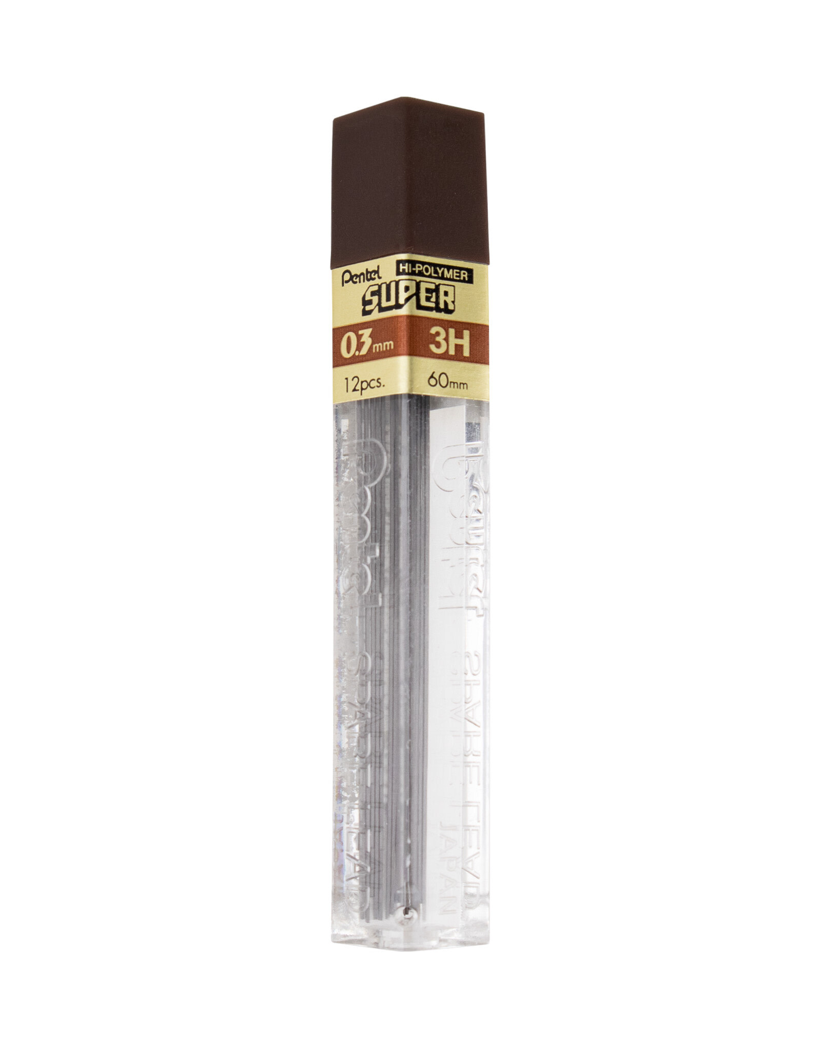 Pentel Super Hi-Polymer Lead Refill, 3H, 0.3mm