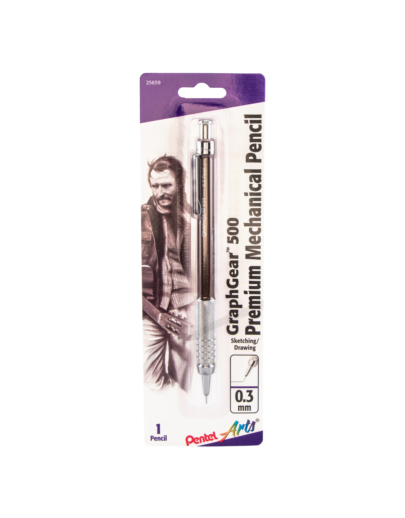 Pentel Pentel GraphGear 500 Mechanical Drafting Pencil, Brown, 0.3mm