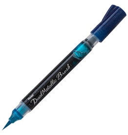 Pentel Pentel Arts DualMetallic Brush Pen, Blue/Metallic Green