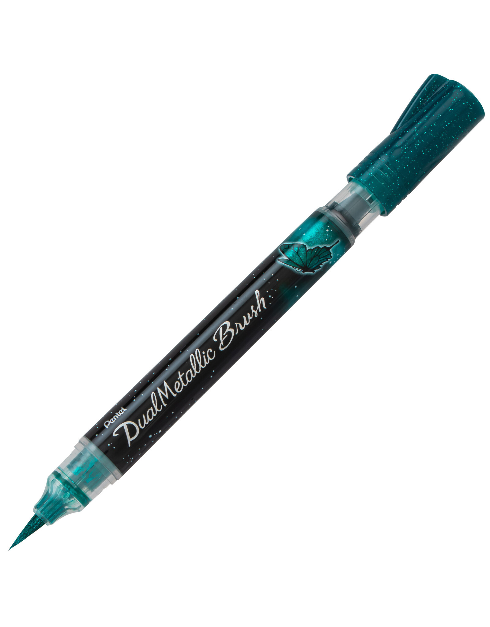 Pentel Pentel Arts DualMetallic Brush Pen, Green/Metallic Blue