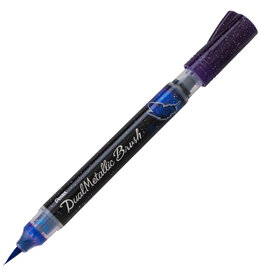 Pentel Pentel Arts DualMetallic Brush Pen, Violet/Metallic Blue