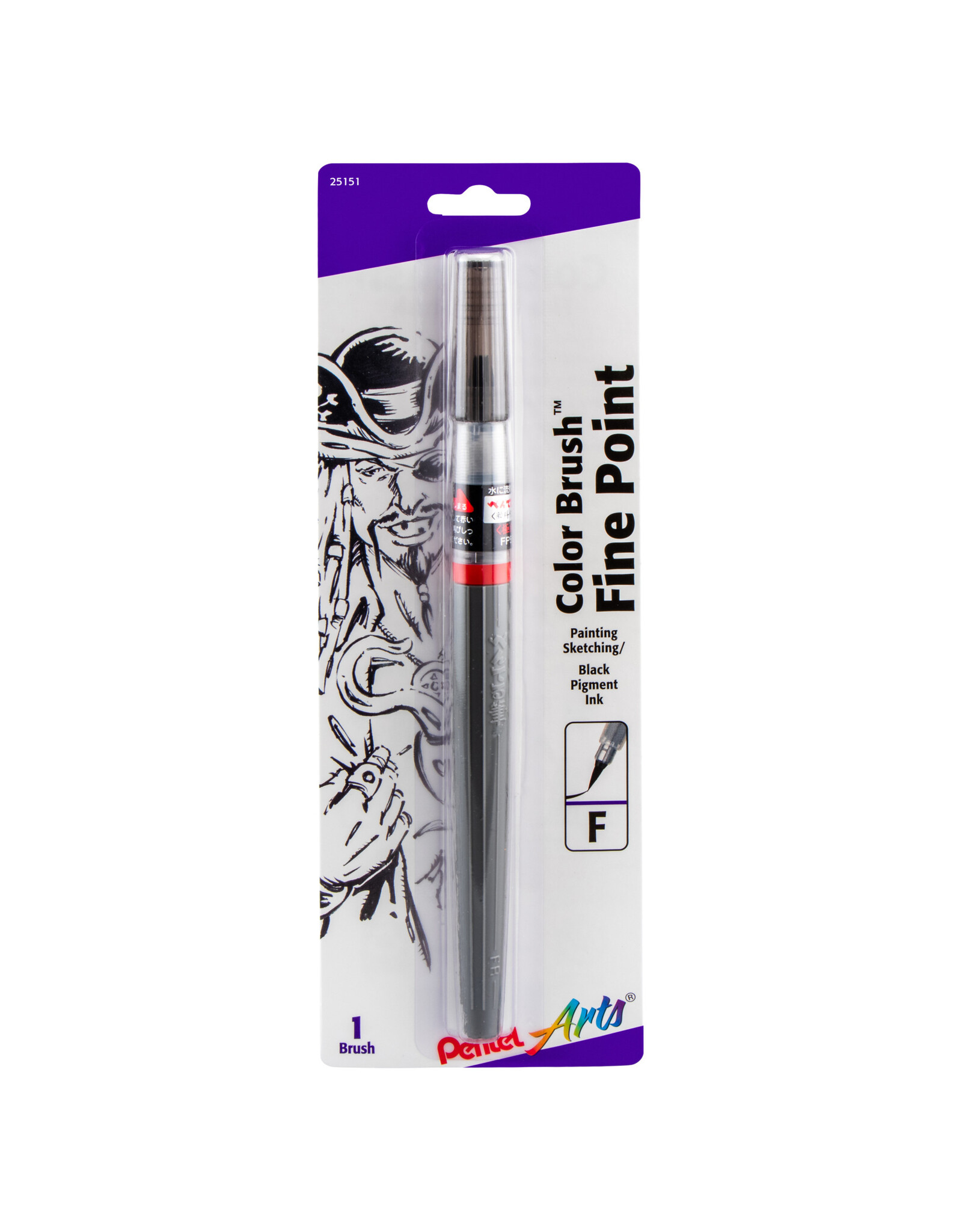  Pentel Color Brush Pen, Black (GFLBP101) : Arts