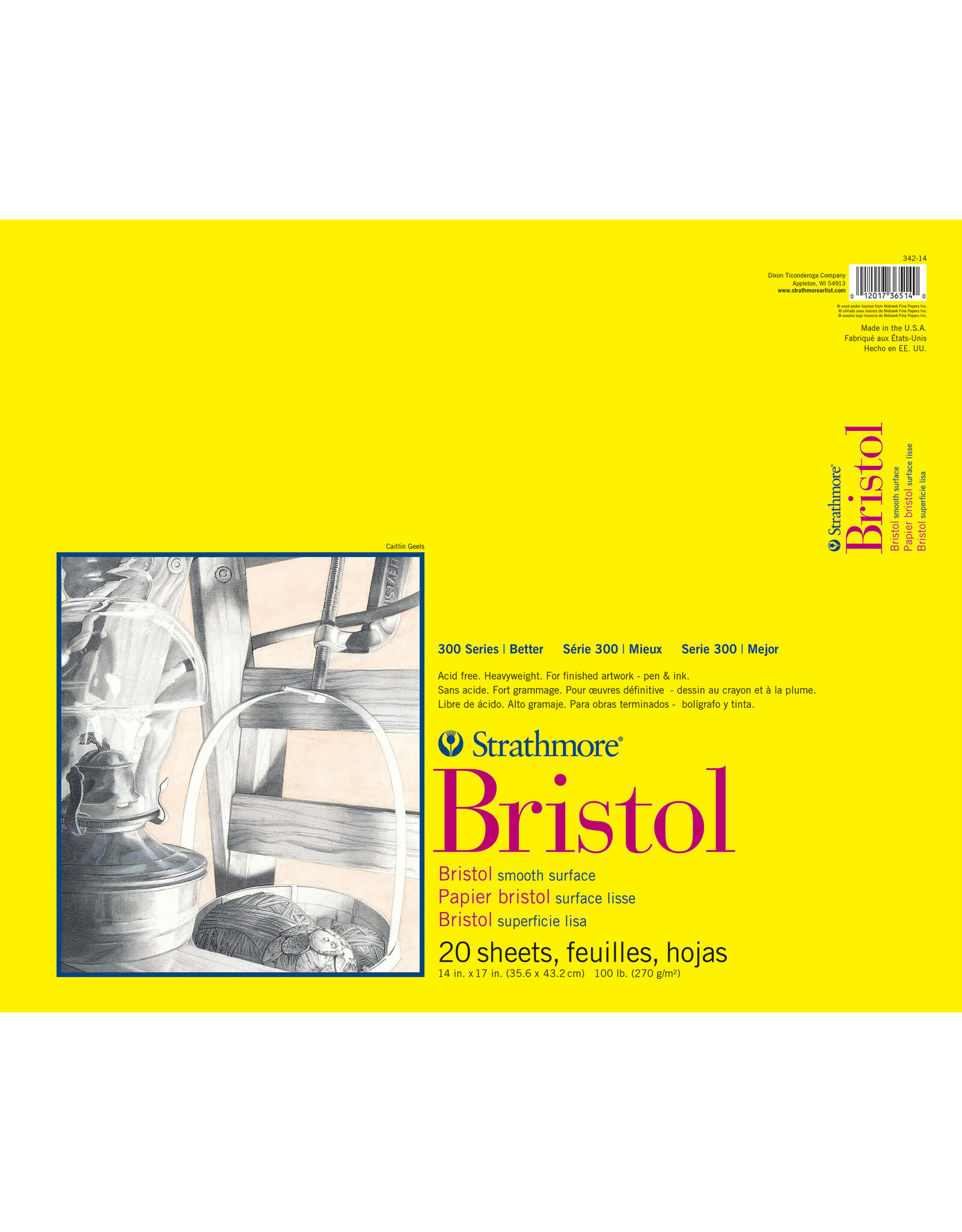 Strathmore Strathmore 300 Series Bristol Pad, Smooth, 14" x 17"
