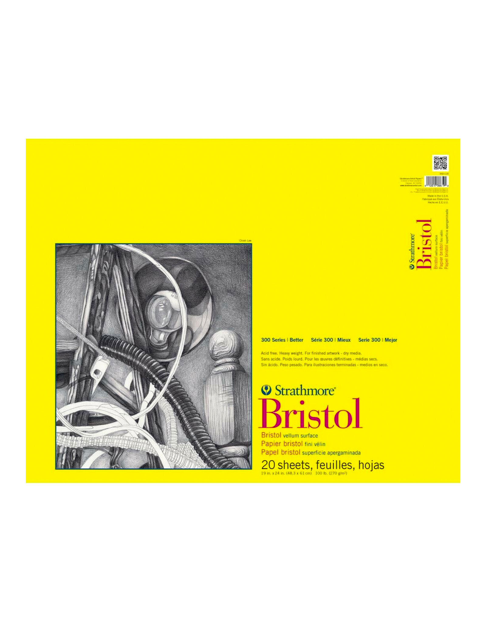 Strathmore Strathmore 300 Series Bristol Pad, Vellum, 19" x 24"