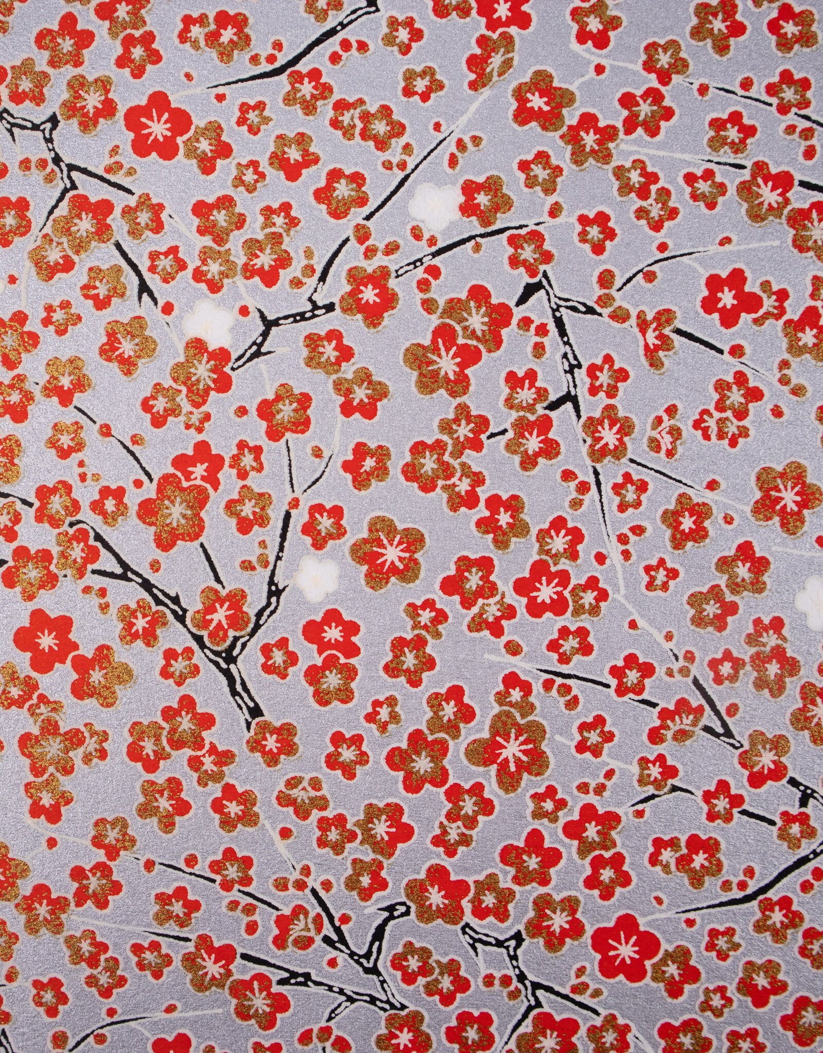AITOH Aitoh Yuzenshi: Blossom on Silver, 21.5" x 31.5"