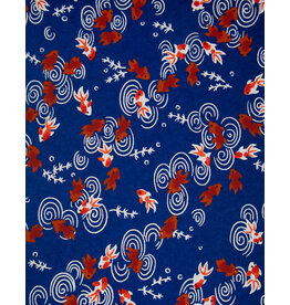 AITOH Aitoh Yuzenshi: Goldfish on Dark Blue, 19" x 26"