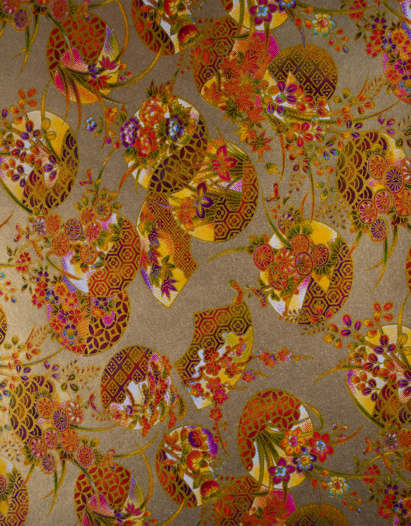 CLEARANCE Aitoh Yuzenshi: Fans on Gold, 19" x 25.25"