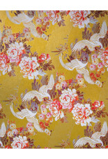 CLEARANCE Aitoh Yuzenshi: Cranes and Peonies on Gold, 19" x 25.25"