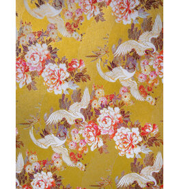 CLEARANCE Aitoh Yuzenshi: Cranes and Peonies on Gold, 19" x 25.25"