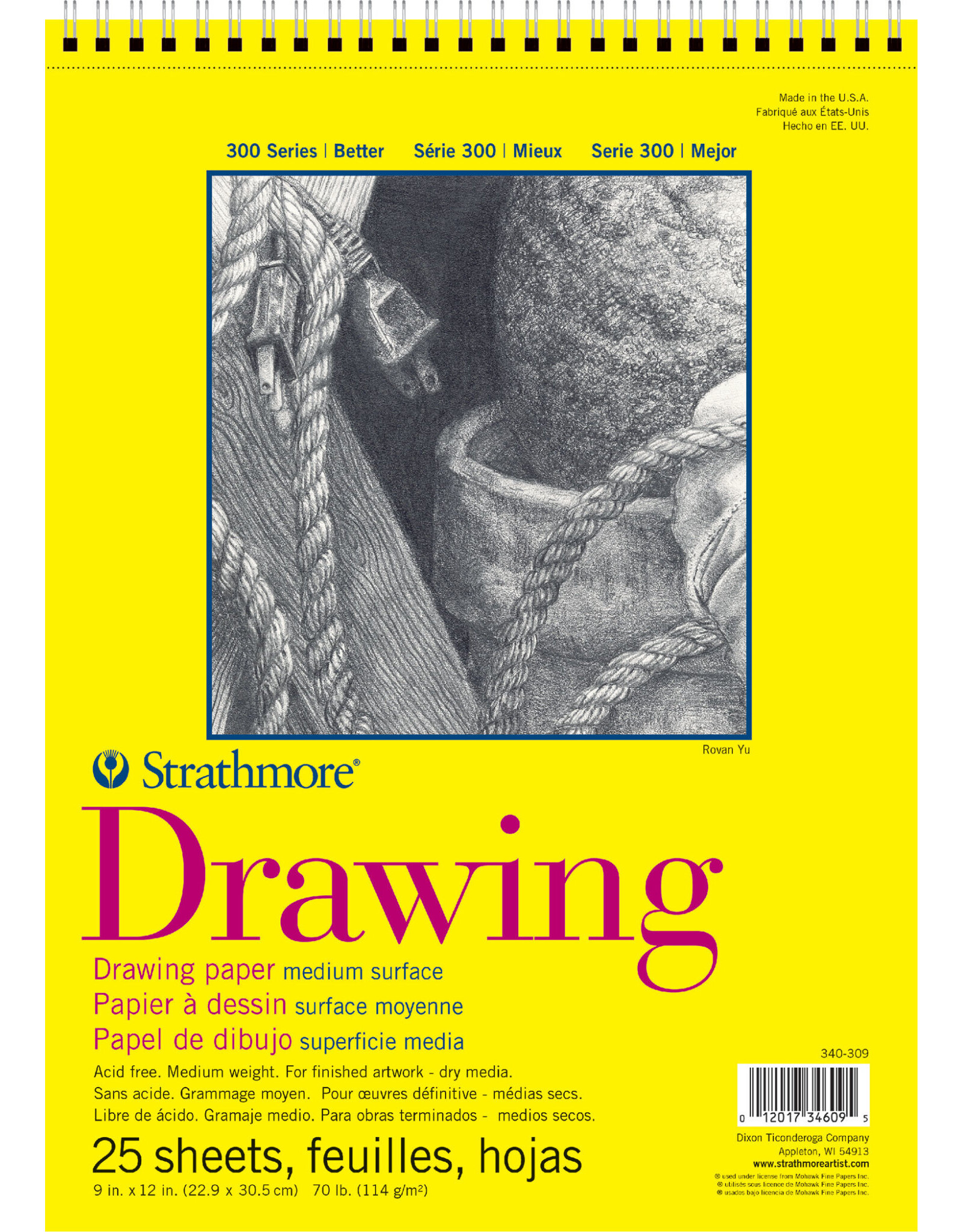 Strathmore Strathmore 300 Drawing Pad, 25 Sheets, 9” x 12”