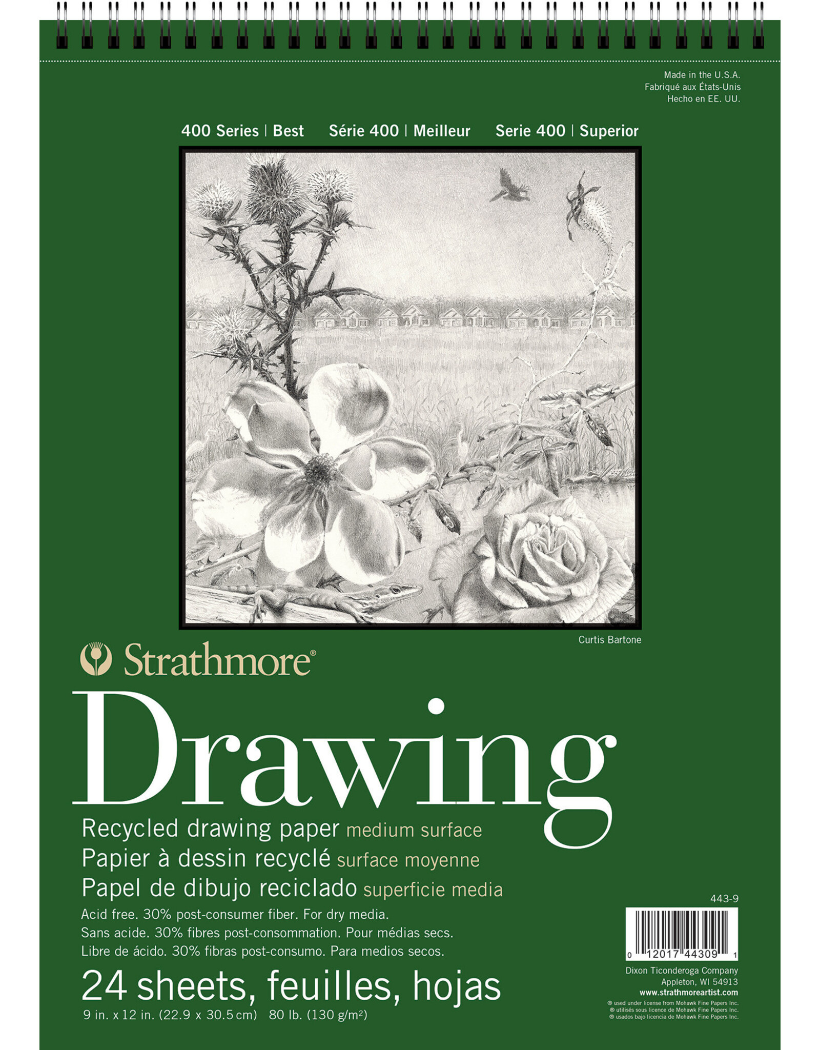 Strathmore Strathmore 400 Series Recycled Drawing Paper Pad, 24 Sheets, 9” x 12”