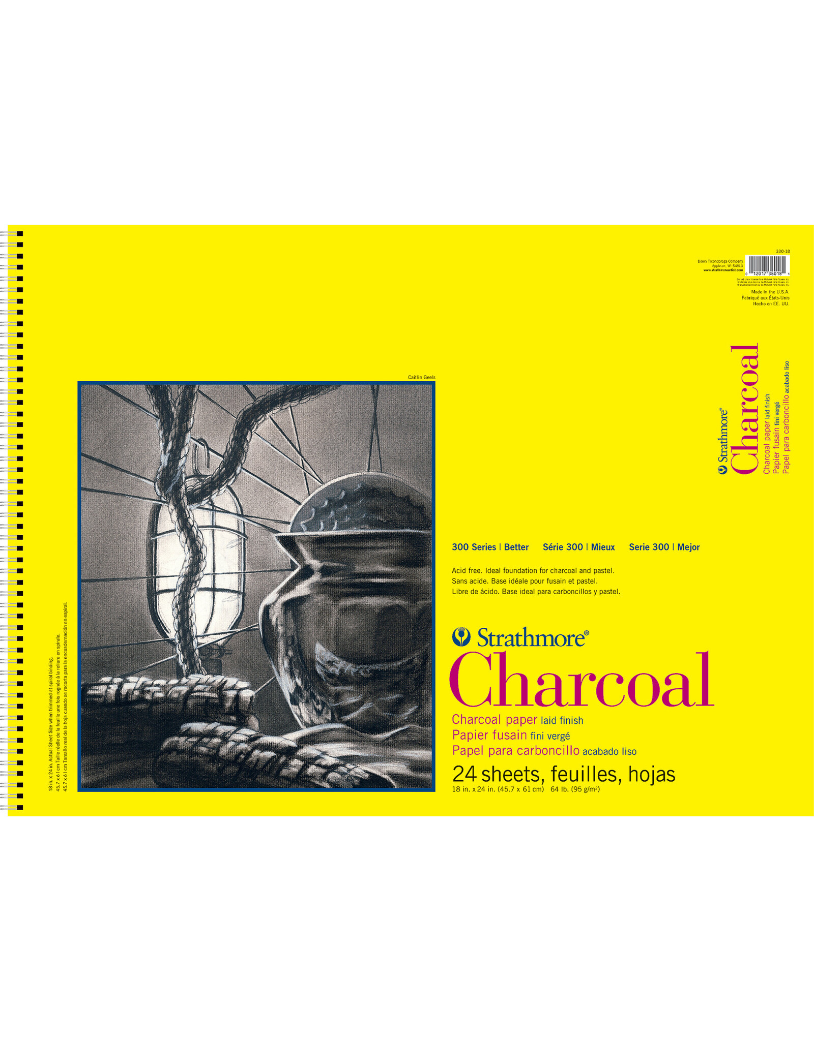 Strathmore Strathmore 300 Series Charcoal Pad, 24 Sheets, 18” x 24”