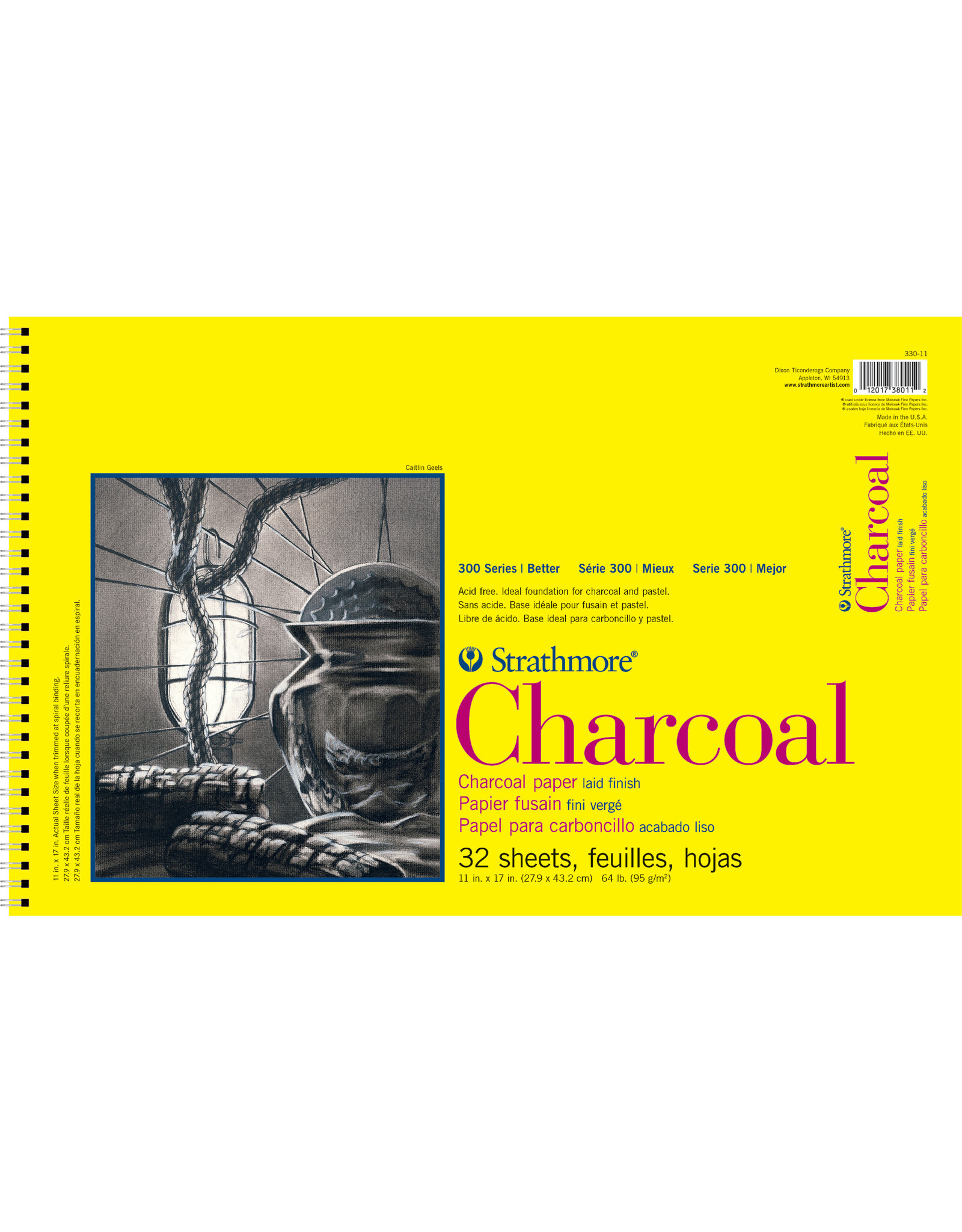 Strathmore Strathmore 300 Series Charcoal Paper Pad, 32 Sheets, 11" x 17"