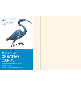 Strathmore Strathmore Creative Cards  Ivory/Deckle 50 Pack