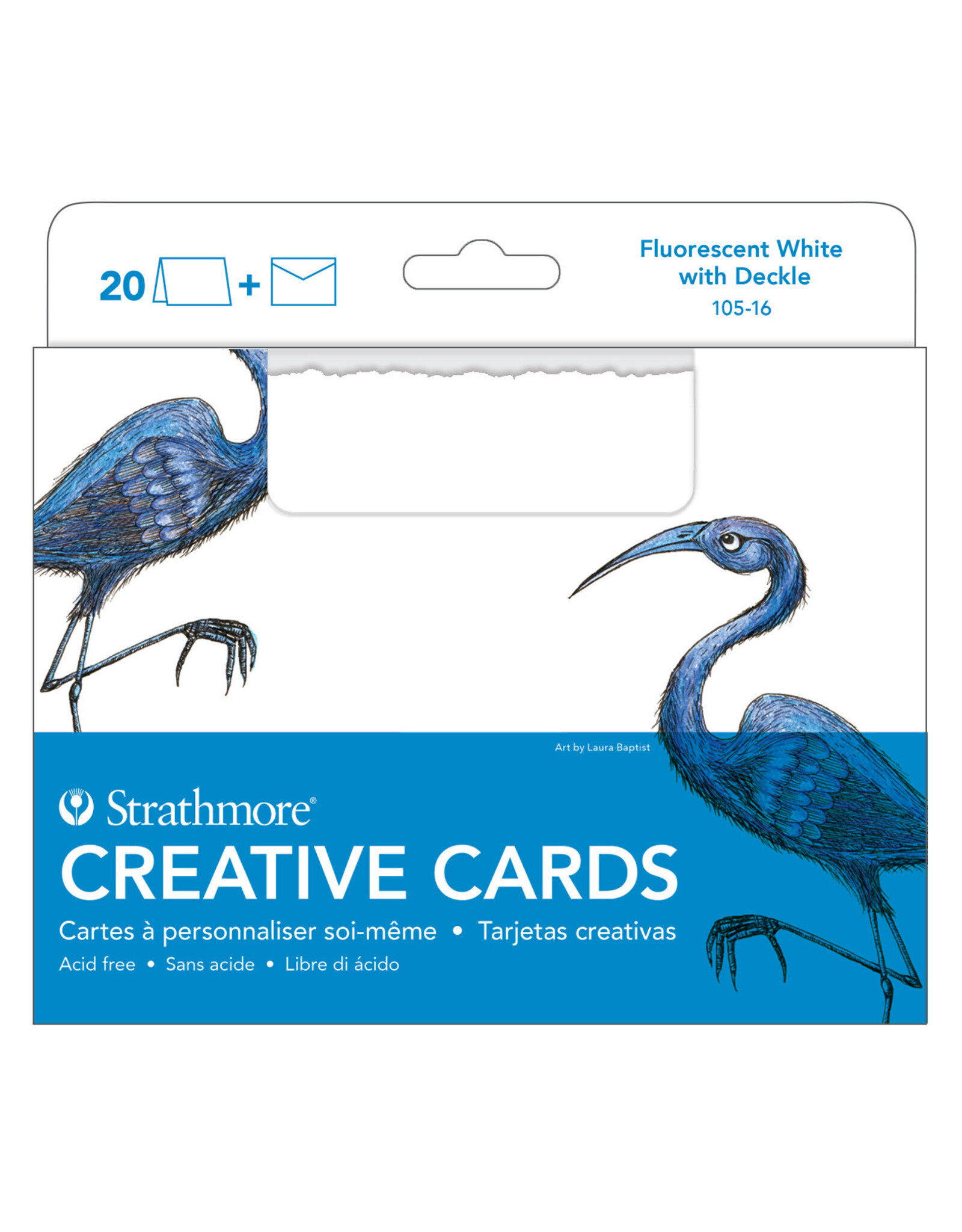 Strathmore Strathmore Creative Announcement Cards, Palm Beach White, Set of 10