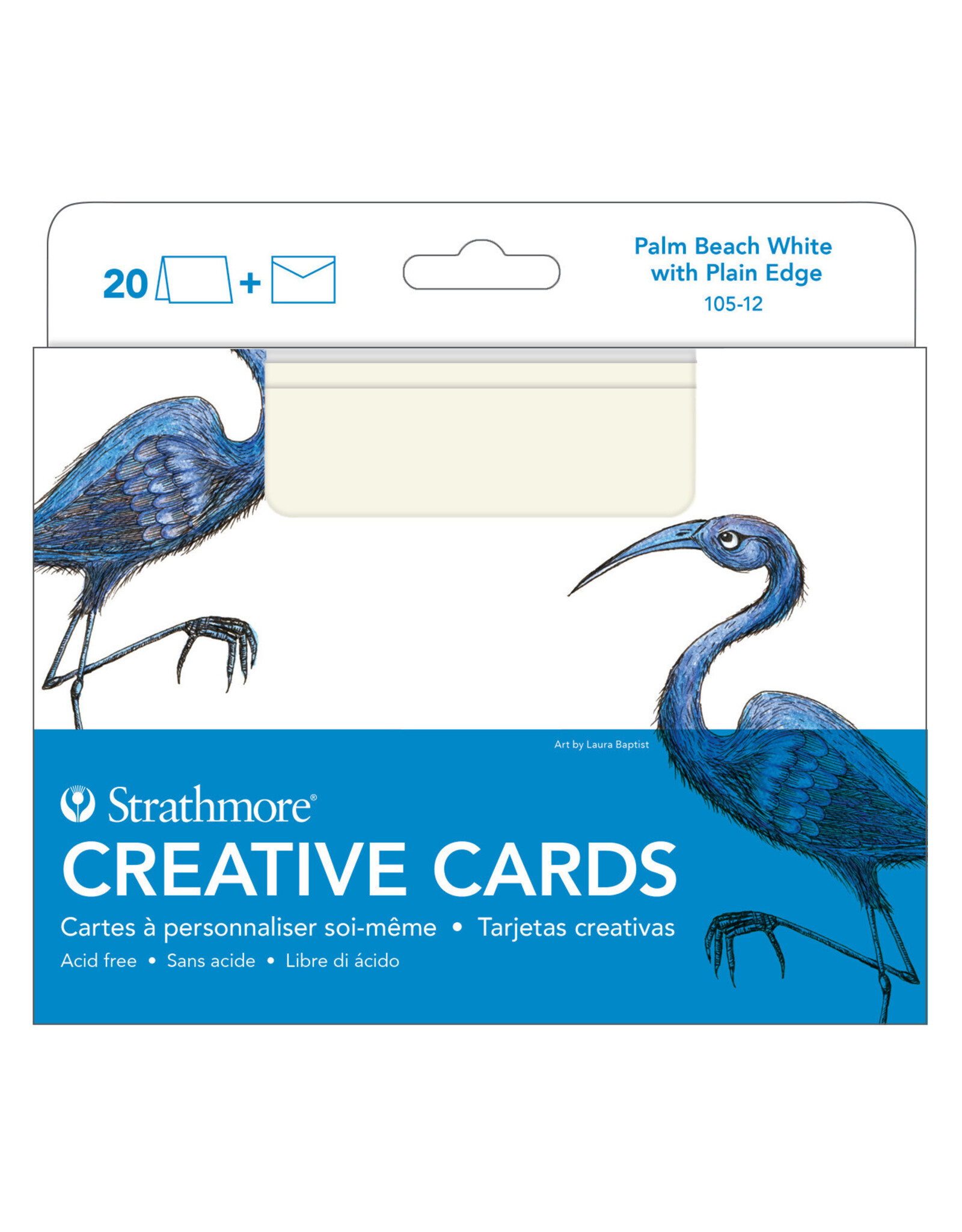 Strathmore Strathmore Creative Cards, Full Size, Palm Beach White 20/Pkg.