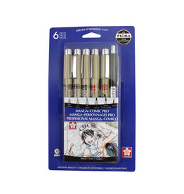 Sakura Pigma Manga Comic Pro Drawing Kit, Set of 6